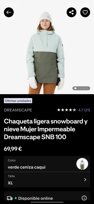 Chaqueta de snowboard Wedze - talla XL