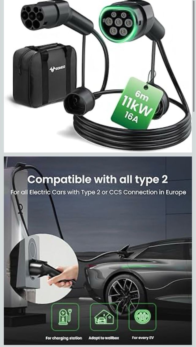 Cable Carga Coche Eléctrico GONEO  2 11kW (900mc)