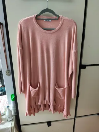 Jersey rosa talla única con volantes