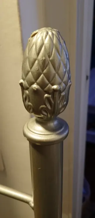 Cabecero Cama Matrimonio Metal Plateado