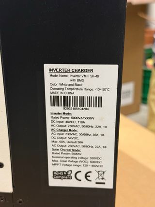 Inversor Solar Voltronic Axpert 48V 5000W con BMS