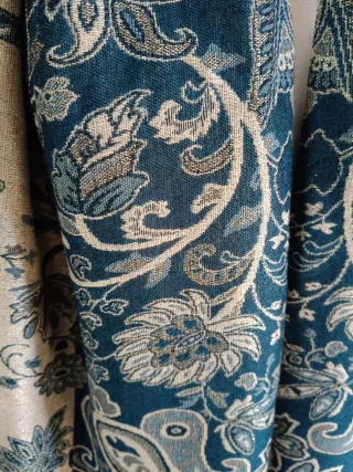 Maxi sciarpa donna blu e oro