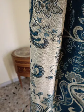 Maxi sciarpa donna blu e oro