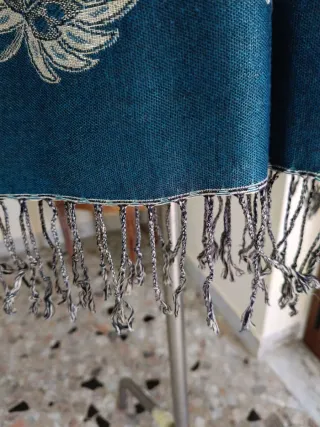 Maxi sciarpa donna blu e oro