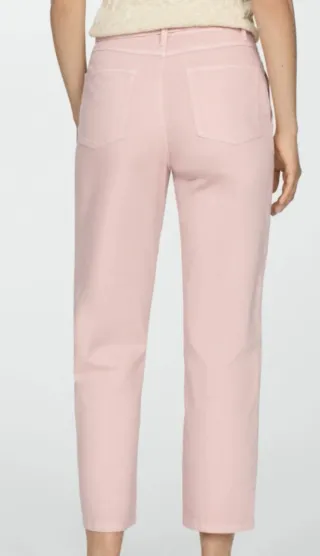 Jeans Mango rosas con cinturón