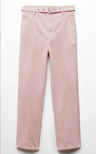Jeans Mango rosas con cinturón