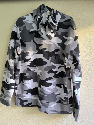 Sudadera Hollister Camuflaje Hombre Gris Blanco