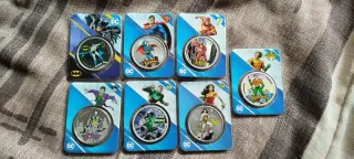 Lote 7 Monedas Plata DC Comics