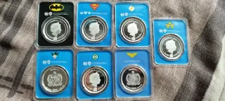 Lote 7 Monedas Plata DC Comics