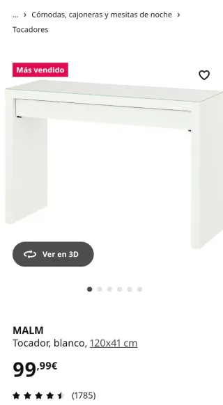 Tocador Malm Ikea + cajas organizadoras