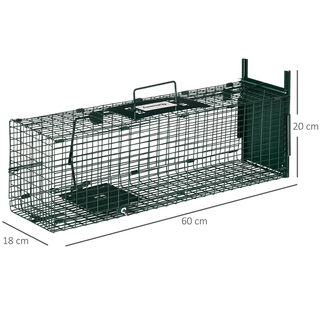 Jaula para Animales Vivos 60x18x20cm Verde Oscuro