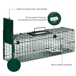 Jaula para Animales Vivos 60x18x20cm Verde Oscuro