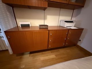 Estantería modular madera y cristal