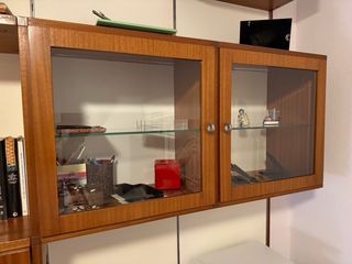 Estantería modular madera y cristal