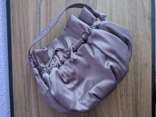 Bolso Zara raso rosa malva
