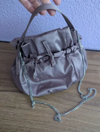 Bolso Zara raso rosa malva