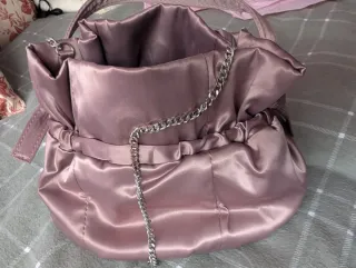 Bolso Zara raso rosa malva