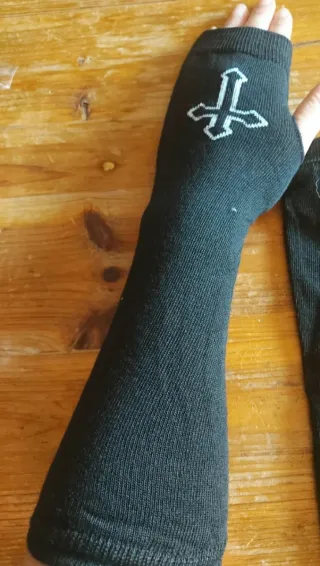 Guanti lunghi mitene stile gotico Y2K