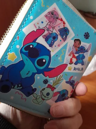 Portafoglio Stitch azzurro e rosa