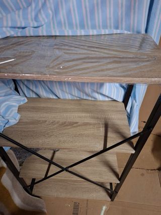 Estantería Roble y Metal Negro