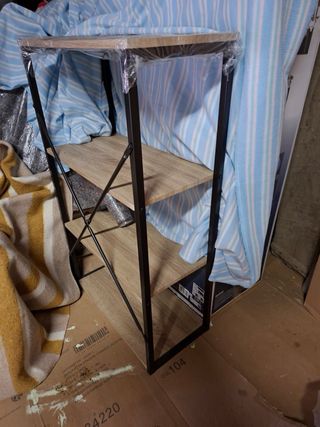 Estantería Roble y Metal Negro