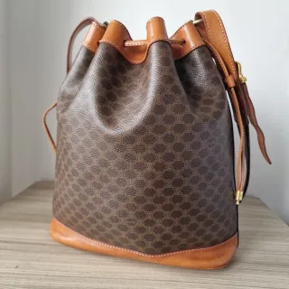 Bolso Celine Bucket Macadam Vintage Marrón