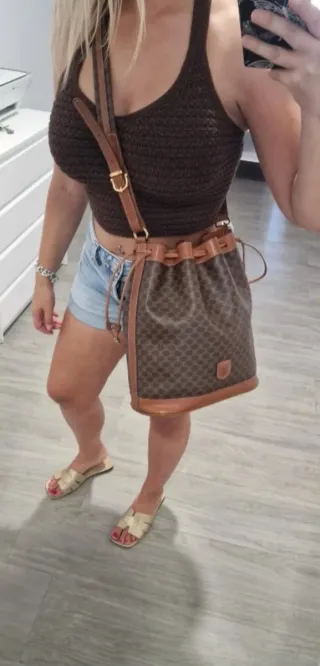 Bolso Celine Bucket Macadam Vintage Marrón