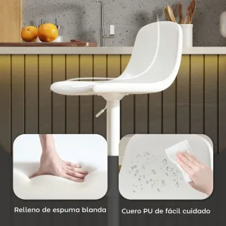 2 Taburetes Altos Regulables Blanco