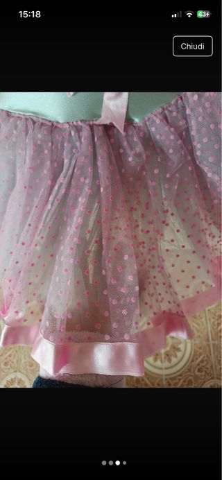 Abito danza classica bambina rosa/grigio