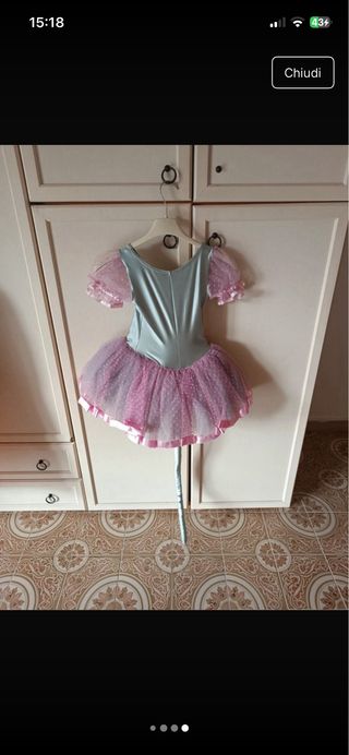 Abito danza classica bambina rosa/grigio