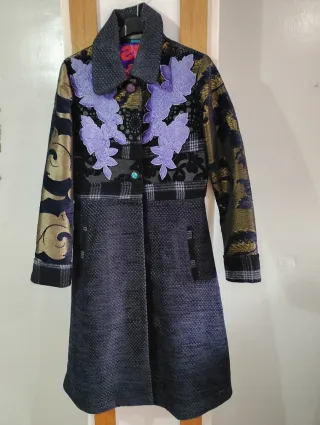 Abrigo Desigual largo estampado floral