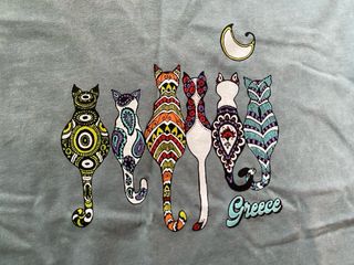 Camiseta Gatos Multicolor Algodón