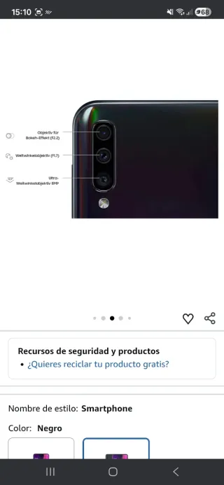 Samsung Galaxy A50 Negro reacondicionado