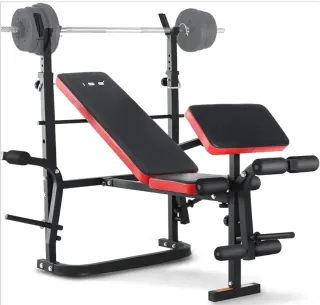 Banco Musculación ISE Multifuncional + 2 barra