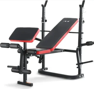 Banco Musculación ISE Multifuncional + 2 barra