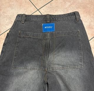 Jeans baggy slavato Y2K grigi