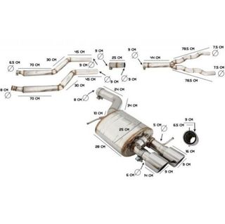 Sistema de escape deportivo completo para BMW Seri