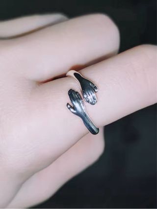 Anello abbraccio argento 925 regolabile