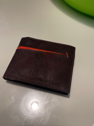 Portafoglio da uomo marrone e arancione