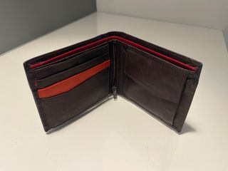 Portafoglio da uomo marrone e arancione