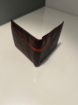 Portafoglio da uomo marrone e arancione