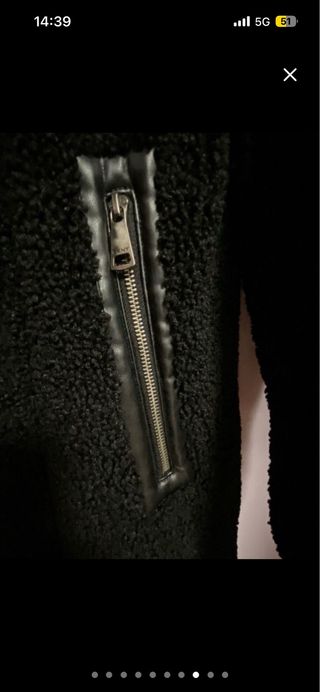 Abrigo DKNY Negro Borreguito Cremalleras