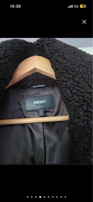 Abrigo DKNY Negro Borreguito Cremalleras