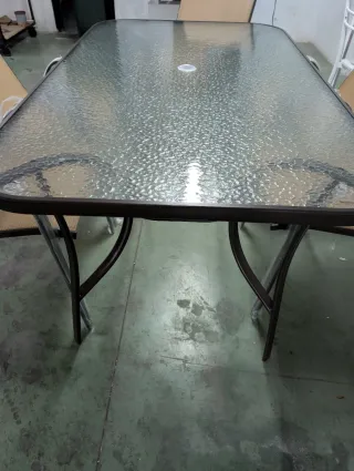 Mesa de terraza y jardín con 6 sillas