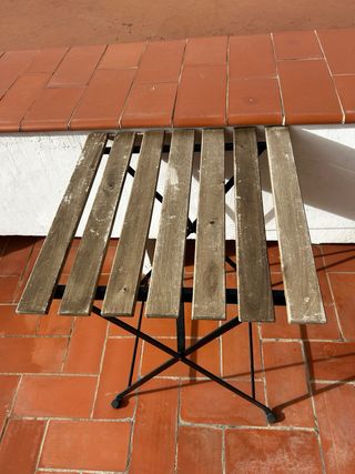 Mesita plegable exterior madera y metal