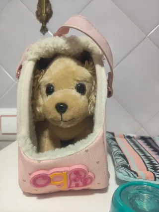 Peluche perro con casa y accesorios