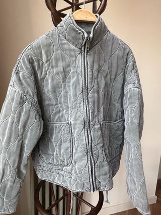 Chaqueta acolchada mujer gris