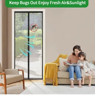 Mosquitera para puerta Meet Beauty 80x230cm negra