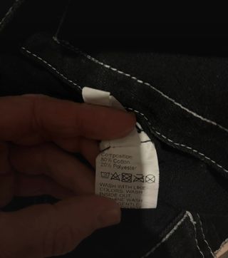 Giacca denim Shein nera cuciture bianche