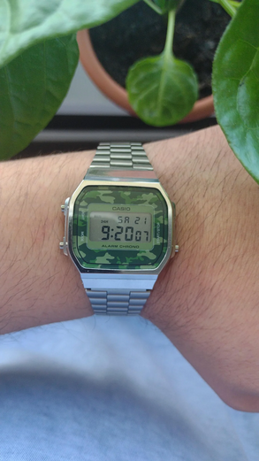 Orologio Casio Camouflage Verde Argento